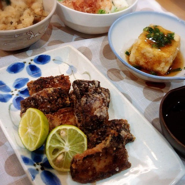 ぶりの竜田揚げ。和食晩御飯。