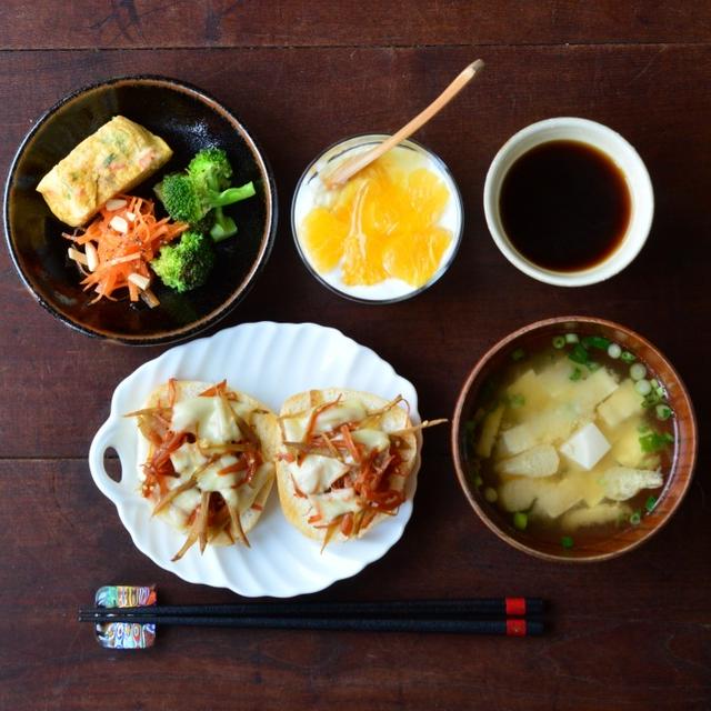今日は　ばたばた　簡単朝ごはん　
