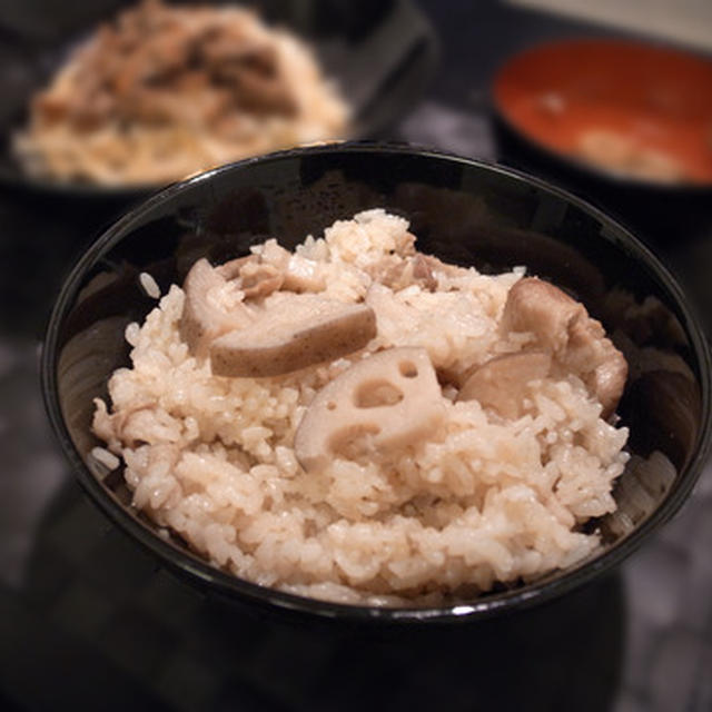 豚肉とレンコンの炊き込みご飯