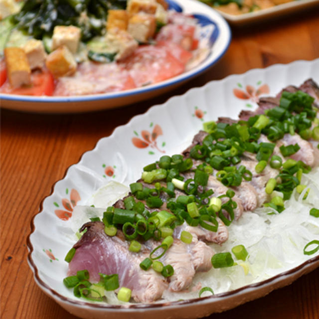 明日放送です！TBSはなまるマーケット。ワラサの塩タタキの晩ご飯。