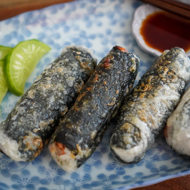 ライスペーパー海苔巻き　(Rice Paper  and Seaweed Spring Rolls)