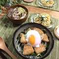 男子喜ぶがっつり丼！豚バラ肉の味噌たま丼♪…試合3日前の献立。