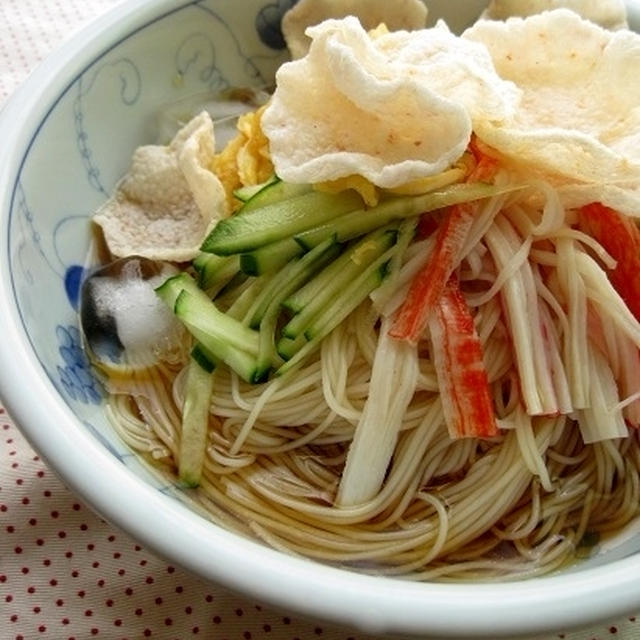 海老チップスのせそーめん