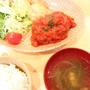 トマト煮込みハンバーグの晩御飯とお弁当　