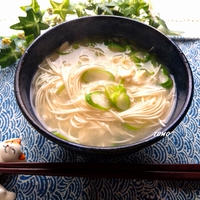 朝ごはんにパパッと簡単♪お鍋一つで！ネギと崩し豆腐のにゅうめん