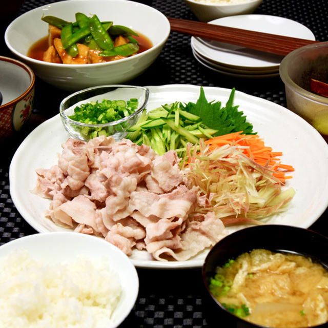 豚しゃぶや厚揚げの煮もの