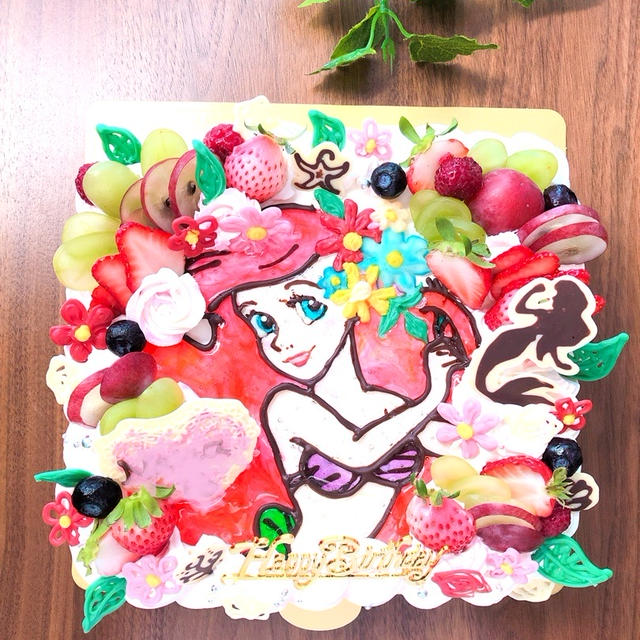 リトルマーメイド アリエルのバースデーケーキ By Meruさん レシピブログ 料理ブログのレシピ満載