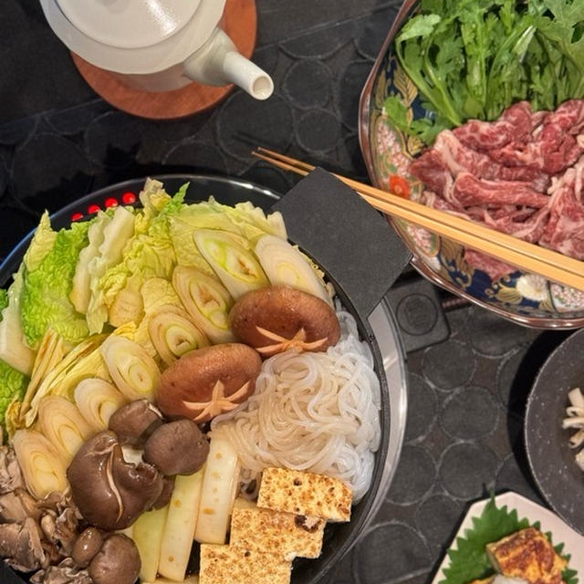 またまた赤城牛の切り落としで、すき焼きの夜ごはん♪