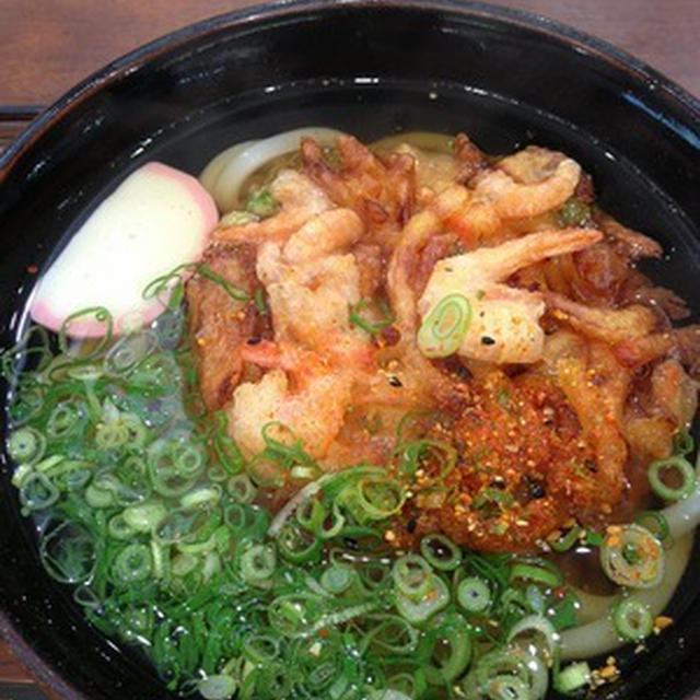 朝ごはんに「かき揚げうどん」