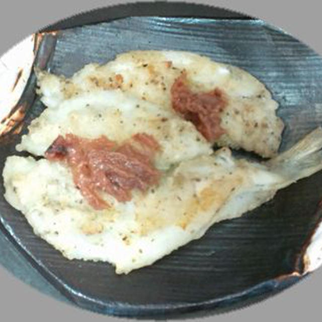 キスのソティ梅肉添え