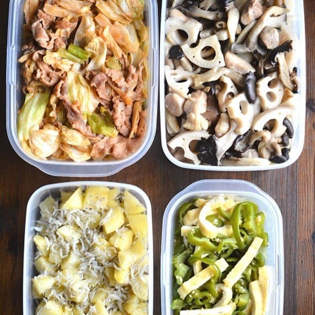 息子の大好物多めの作り置き。