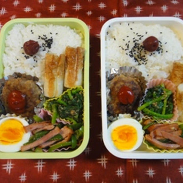 ５月９日ちくわのチーズはさみ焼き　～　メタボ加速中ダーリン　＆　男子高校生弁当