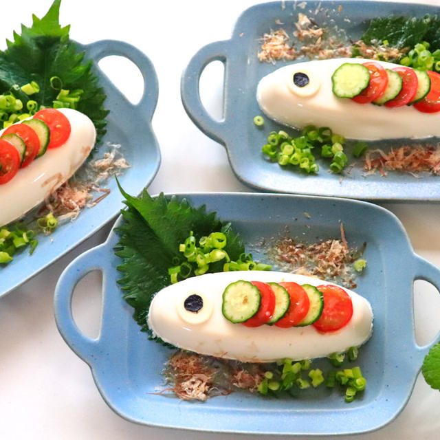 男前豆腐を使って「こいのぼり冷奴」