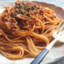 本格的ピリ辛ミートソースパスタ