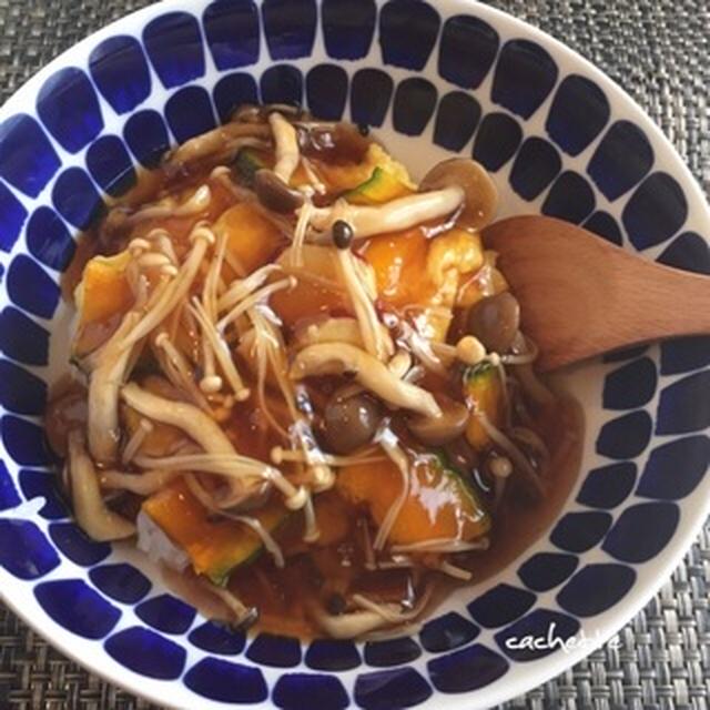 かぼちゃのほっこり玉子丼☆きのこあんかけ