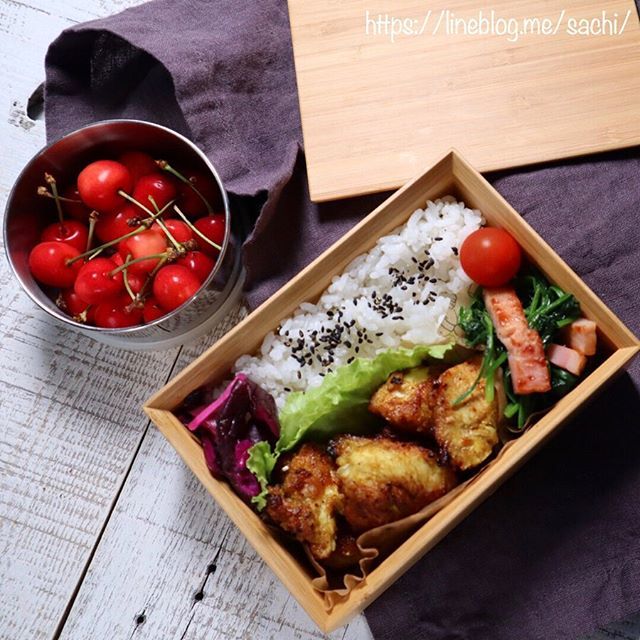カレーマヨチキン弁当♡【#お弁当#チキン】
