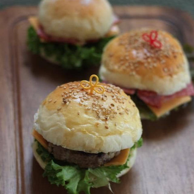 手作りバーガー弁　☆　息子のイチオシ♪
