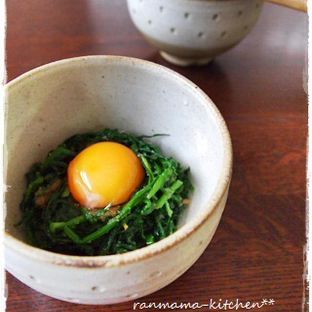ゆりりさんの『ニラの明太子和え』**アサリの酒蒸し