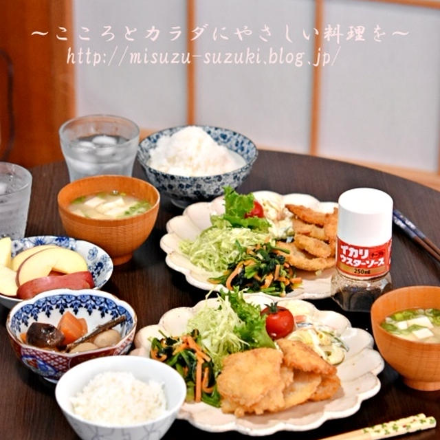 鶏むね肉のフライ定食。