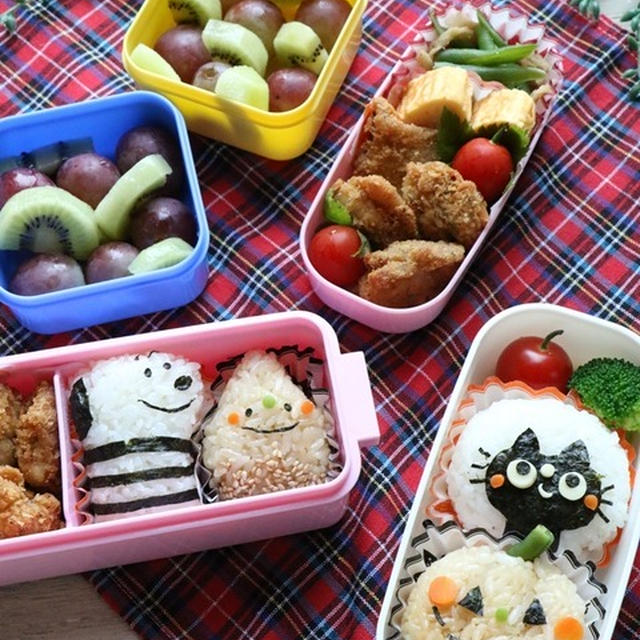 小学生姉妹弁当＊秋っぽいキャラ弁