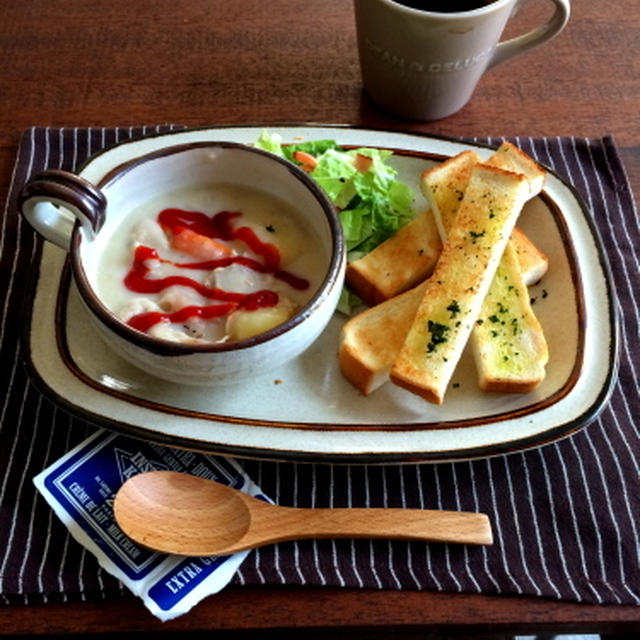 トマトクリームシチュウと白菜サラダで朝ごはん＊最近食べたものなど