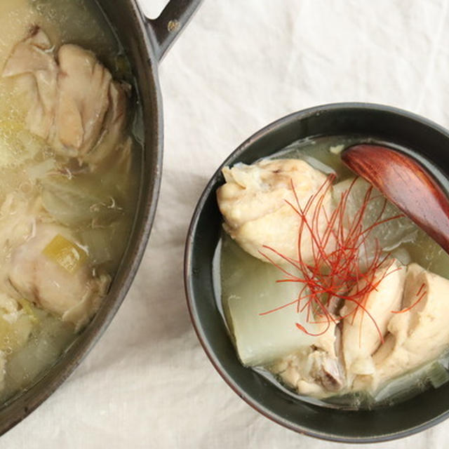 【レシピ】鶏肉と大根をじっくり煮込んで餅入り参鶏湯風鍋に