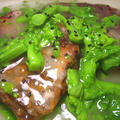 菜の花あんかけの鯖竜田揚げ