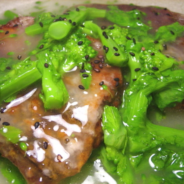 菜の花あんかけの鯖竜田揚げ