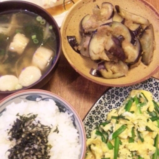 [ごはんとおかず]ナスの大根おろし炒めとか