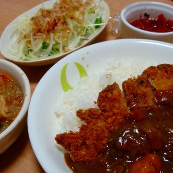 カツカレーの晩ごはん