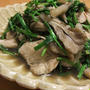 鶏肉とごぼう舞茸セリ炒め