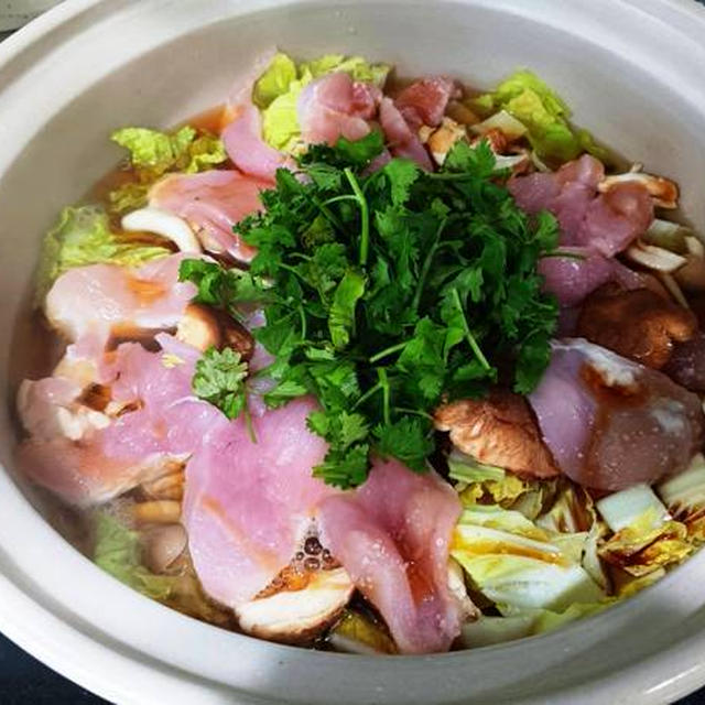 渦を巻くような夕焼け ～ 鶏むね肉スライスでうどんすき