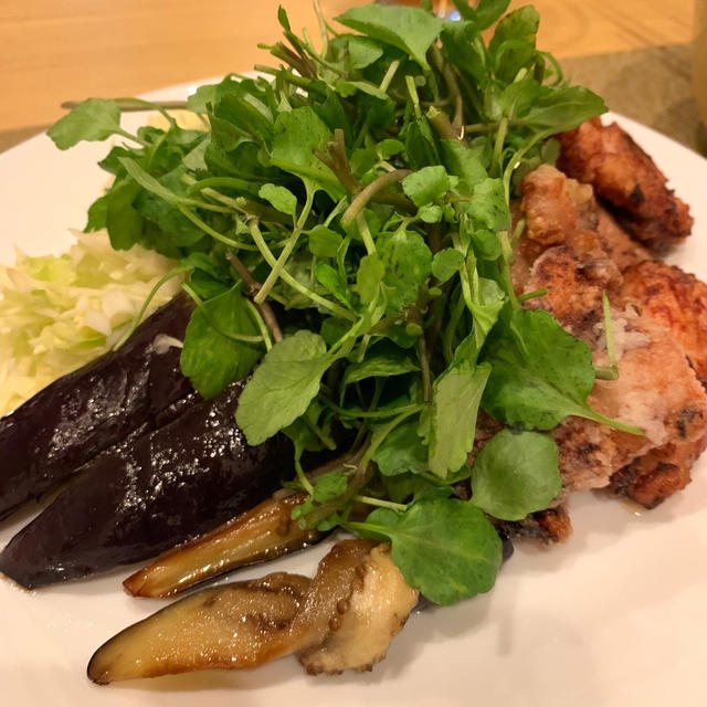 唐揚げ&クレソン&チリソース