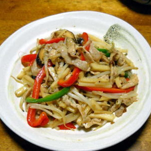 豚肉とピーマンのせん切り炒め