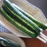 胡瓜の一本漬けと入梅鰯