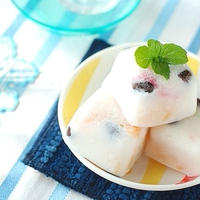 セリアの蓋つき製氷皿使用♡一口サイズの白くま風アイス