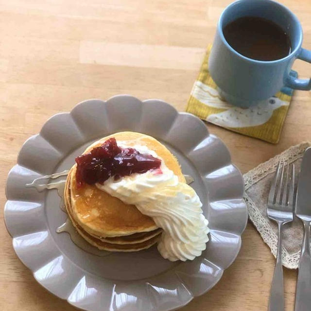 もっちりと仕上がったパンケーキミックス！！