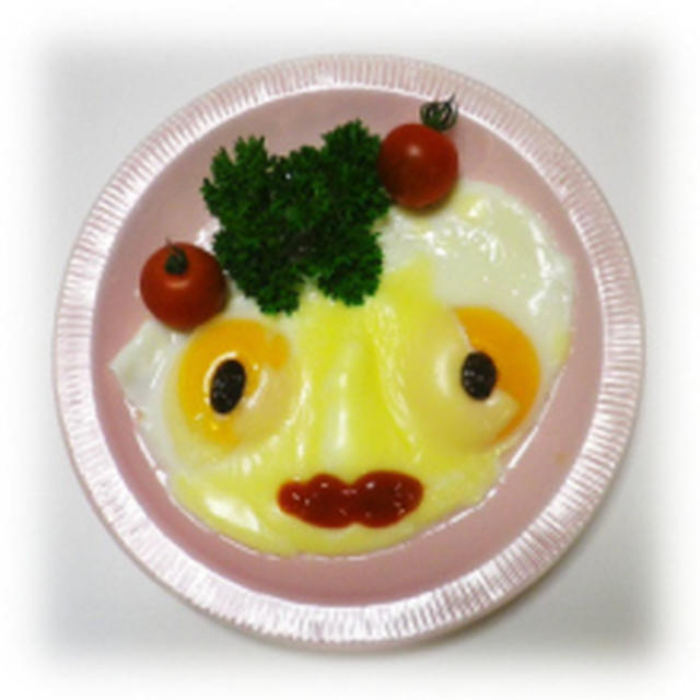 * 洋風♪半熟目玉焼きのチーズのせ♪