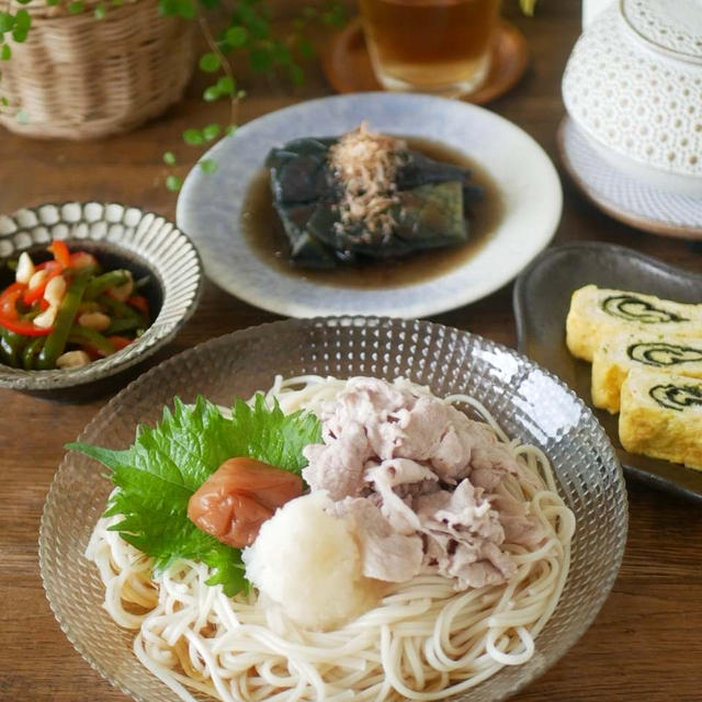 さっぱり美味しい豚しゃぶ梅おろしそうめん