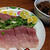ハガツオの刺し身と肝の甘辛煮