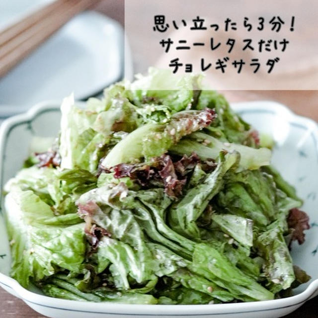 思い立ったら3分！簡単なのに奪い合い♡野菜不足解消！サニーレタスだけで作るチョレギサラダ♡またはじまります！！！