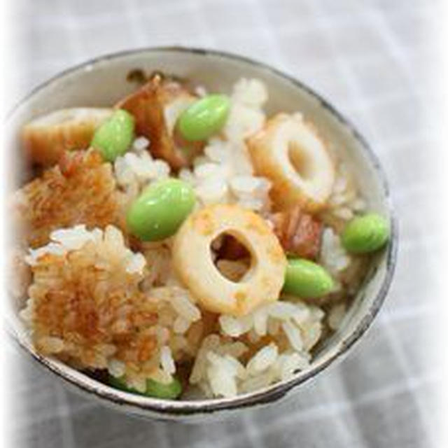 甘辛味噌ちくわご飯。　と朝御飯。