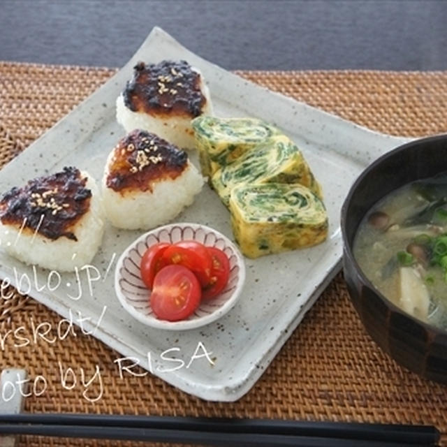 ふき味噌の焼きおにぎり＠山田雅子さんの器