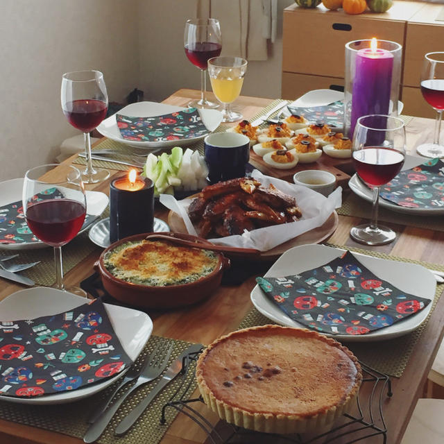 10月の料理教室はハロウィンパーティー！「パンプキンパイとアメリカのパーティー料理」です