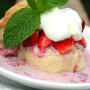 Strawberry Shortcake with Milk Sauce苺のショートケーキ、ミルクソース添え