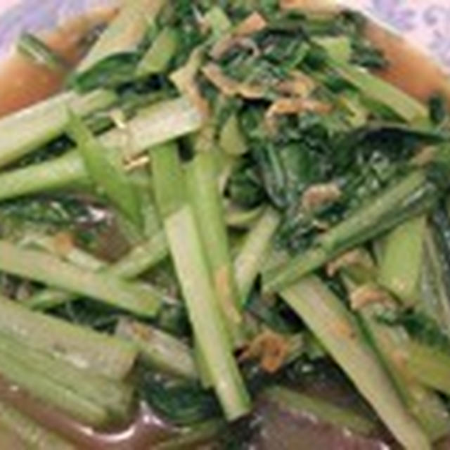 一番簡単な料理　小松菜と干しエビの炒め物と野菜たっぷりの八宝采