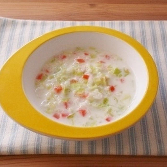 レシピブログ連載☆離乳食レシピ☆「キャベツの豆乳粥」更新のお知らせ♪