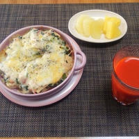 市販のソースだと手軽なのですがレンジで作った☆パングラタン♪☆♪☆♪