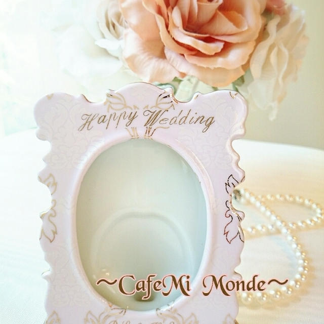ご結婚お祝いフォトフレーム❤ポーセラーツ