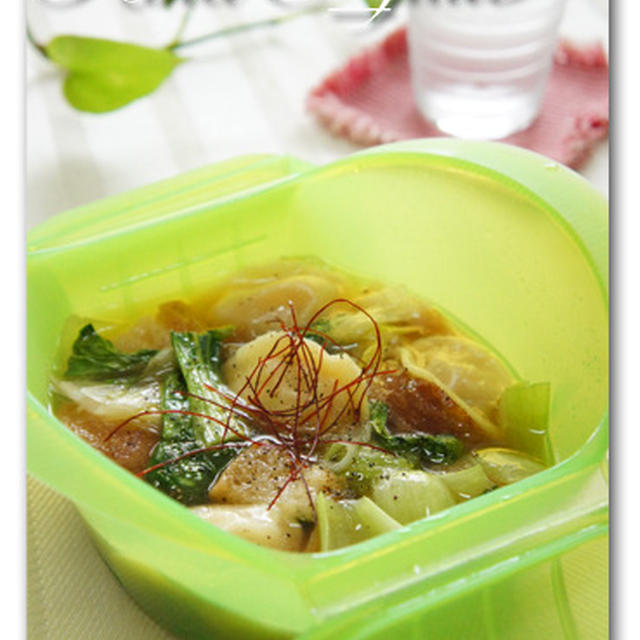 水餃子とチンゲン菜のアホスープ
